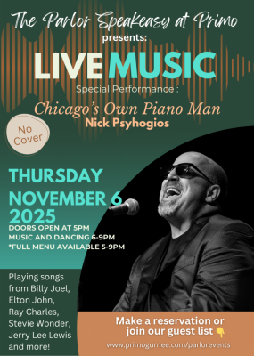 Chicago's Own Piano Man in The Parlor Speakeasy at Primo