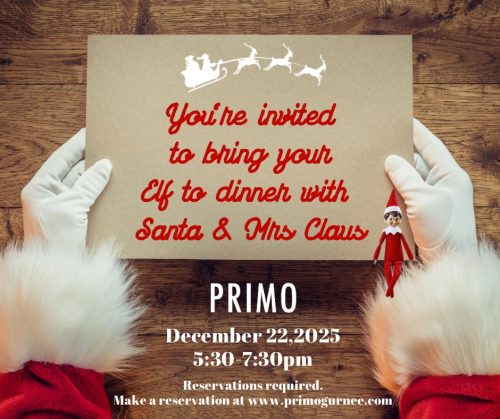 Bring your Elf to Dinner with Santa and Mrs Clause