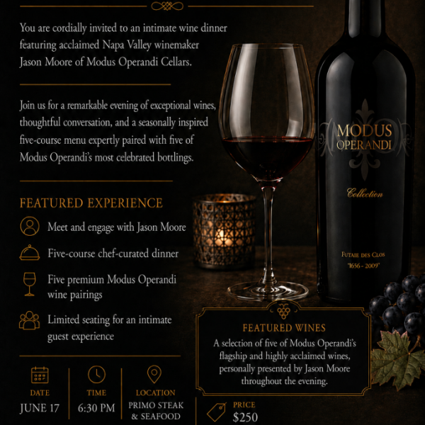 Modus Operandi- Exclusive Wine Dinner